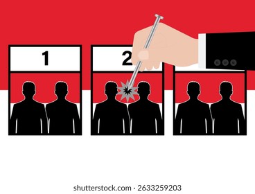 Wahlen in Indonesien. Wahlkonzept Vektorgrafik.