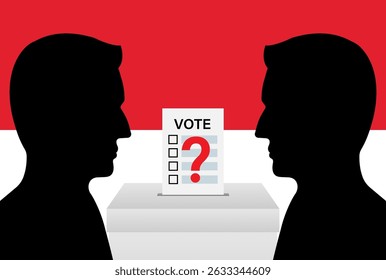 Eleições na Indonésia. Conceito de Eleição. Ilustração de vetor.