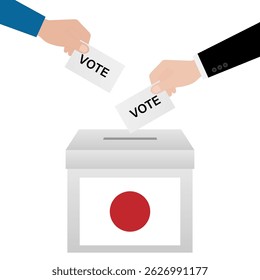 Eleições no Japão. Conceito de Eleição. Ilustração de vetor.