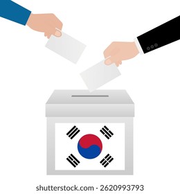Eleições na Coreia. Conceito de Eleição. Ilustração de vetor.