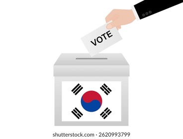 Elecciones en Corea. Concepto electoral. Ilustración vectorial.