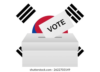 Elecciones en Corea. Concepto electoral. Ilustración vectorial.
