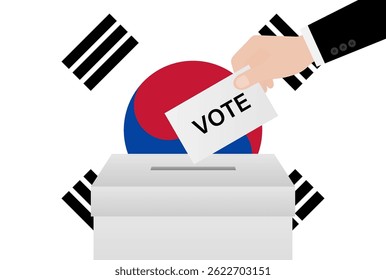 Eleições na Coreia. Conceito de Eleição. Ilustração de vetor.