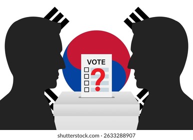 Eleições na Coreia. Conceito de Eleição. Ilustração de vetor.