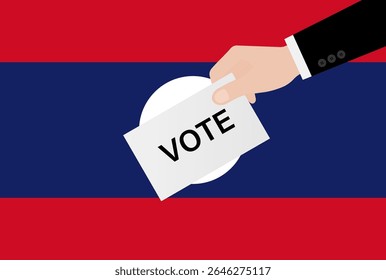 Eleições no Laos. Conceito de Eleição. Ilustração de vetor.