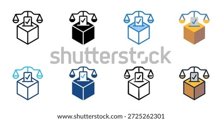 Election Lawsuit icons set multiple style collection. Editable stroke 
