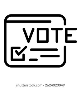 Election list icon outline vector. Vote poll. Online survey
