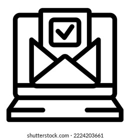 Election mail icon outline vector. Online box. Public democracy