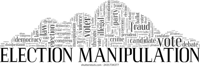 Election Manipulation word cloud conceptual design isolated on white background.
