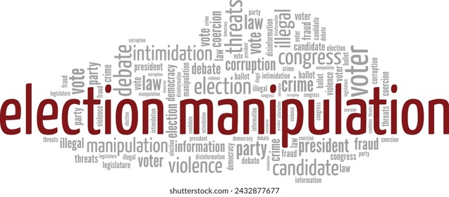 Election Manipulation word cloud conceptual design isolated on white background.