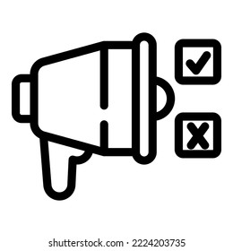 Election megaphone icon outline vector. Vote poll. Paper campaign