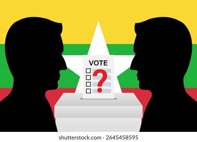 Election in Myanmar. Election Concept. Vector Illustration.
