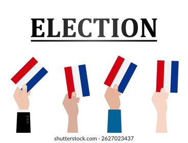 Elecciones en los Países Bajos. Concepto electoral. Ilustración vectorial.