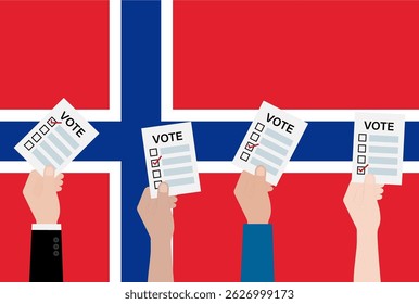 Election in the Norway. Election Concept. Vector Illustration.