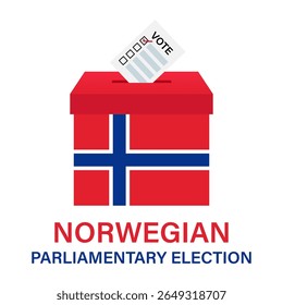 Eleição na Noruega. Conceito de Eleição. Ilustração de vetor.	
