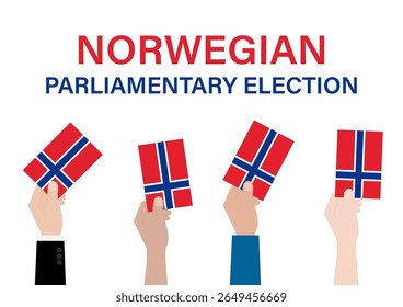 Eleição na Noruega. Conceito de Eleição. Ilustração de vetor.	