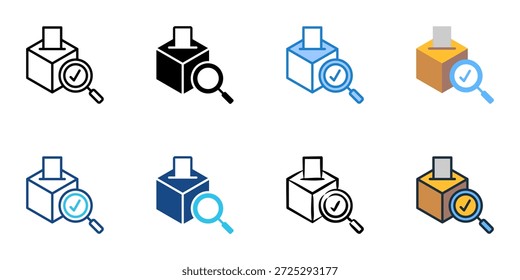 Los íconos de observación electoral establecen una colección de estilo múltiple. Trazo editable 
