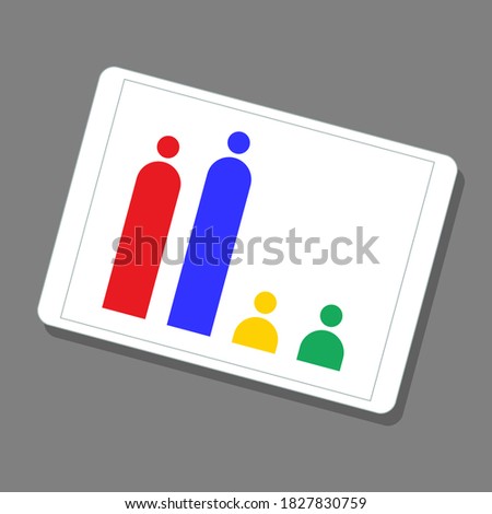 election online result in digital tablet, blue candidate win, vector illustration
