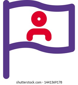 Election party- candidate avatar on flag for campaign promotion