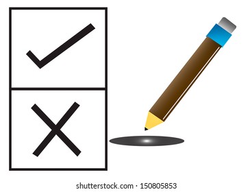 Election Pencil Check Mark.