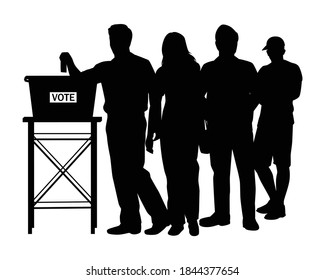 Election people silhouette vector on white