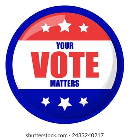 Election pin vector isolated. National campaign, vote for republicans or democrats, elections in USA. Democracy and patriotism. Your vote matters