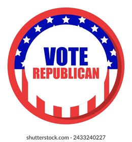 Election pin vector isolated. National campaign, vote for republicans or democrats, elections in USA. Democracy and patriotism. Your vote matters
