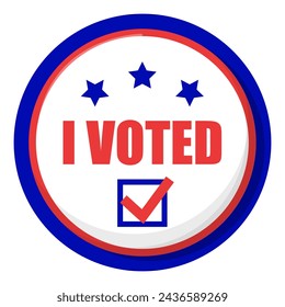 Election pin vector isolated. National campaign, vote for republicans or democrats, elections in USA. Democracy and patriotism. Your vote matters