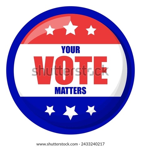 Election pin vector isolated. National campaign, vote for republicans or democrats, elections in USA. Democracy and patriotism. Your vote matters