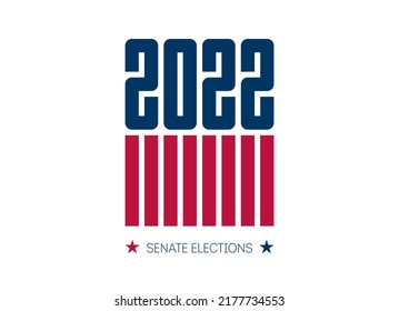 Election Poster Inviting To Vote. Banner For The United States Senate Elections In 2022. Vector Flyer.