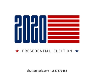 Election Poster Inviting To Vote. Horizontal Banner Or Flyer For The United States Presidential Election.