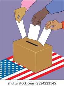 The election of the president of the United States of America is an indirect election system. The ballot box is a temporarily sealed container with a narrow slot to accept sealed ballot papers.