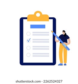 Election process, people choose the president, members of parliament or congressmen from candidats. Electoral system in representative democracy country. Vote on paper ballot flat vector illustration