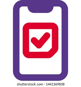 Election result online smartphone isolated on a white background