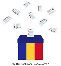 Election in Romania. Election Concept. Vector Illustration.