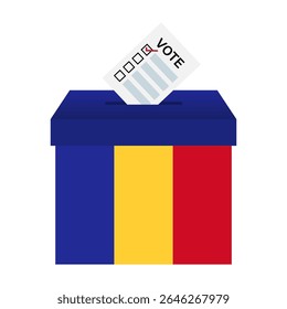 Elecciones en Rumania. Concepto electoral. Ilustración vectorial.
