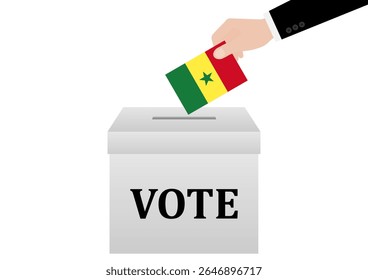 Elecciones en Senegal. Concepto electoral. Ilustración vectorial.