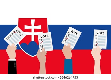 Elecciones en Eslovaquia. Concepto electoral. Ilustración vectorial.
