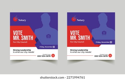 election social media post and marketing web banner promo ads template 