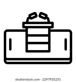 Election speaker icon outline vector. Vote online. Digital poll