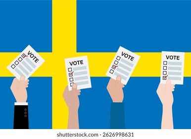 Election in the Sweden. Election Concept. Vector Illustration.