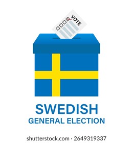 Wahlen in Schweden. Wahlkonzept Vektorgrafik.	