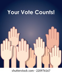 Election theme - people raising hands