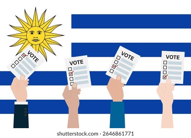 Eleições no Uruguai. Conceito de Eleição. Ilustração de vetor.