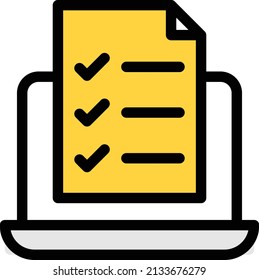 election vector color line icon.icon with white background.list of election polling shows on screen 