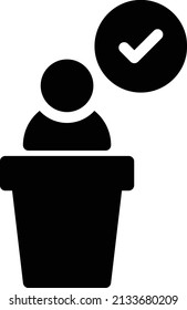 icono plano de glifo vector de elección