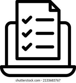 election vector thin line icon.icon with white background.list of election polling shows on screen 