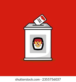 Election vote box election illustration vector (pilkada or KPU)