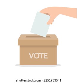 Election. Vote in the brown box. .Illustration about democracy Comment box.