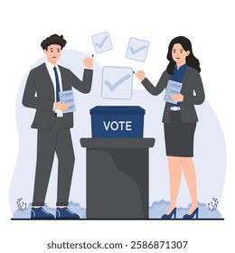 election vote campaign concept, highlighting voting, democracy, and political participation
